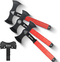 NedFoss Throwing Axes and Tomahawks with Innovative TPR Rubber Handle 11.9 Full Tang Double Bit Throwing Axe Set with Sheath Viking Axe Throwing Game for Recreation and Competition
