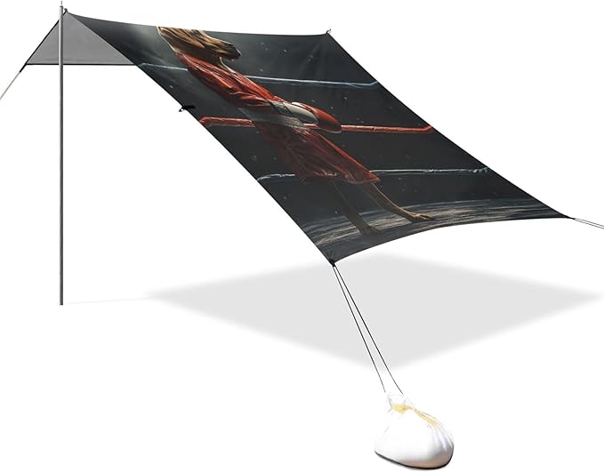 ALAZA A Dog Labrador Boxer in A Red Uniform Beach Tent Sun Shelter Portable Canopy Sunshade for Outdoor Camping Picnics Backyard Fun 10x9 ft