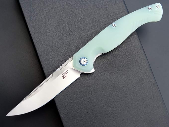 Eafengrow EF953 Pocket Folding Knife G10 Handle D2 BladeEDC Tool Knife for Outdoor Camping Hiking (Jade)