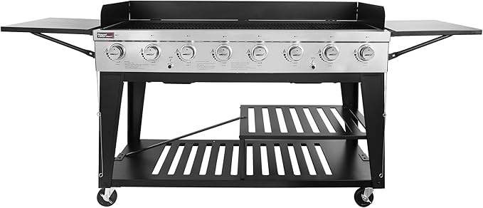 Royal Gourmet 8-Burner Gas Grill 104000 BTU Liquid Propane Grill Independently Controlled Dual Systems Outdoor Party or Backyard BBQ Black