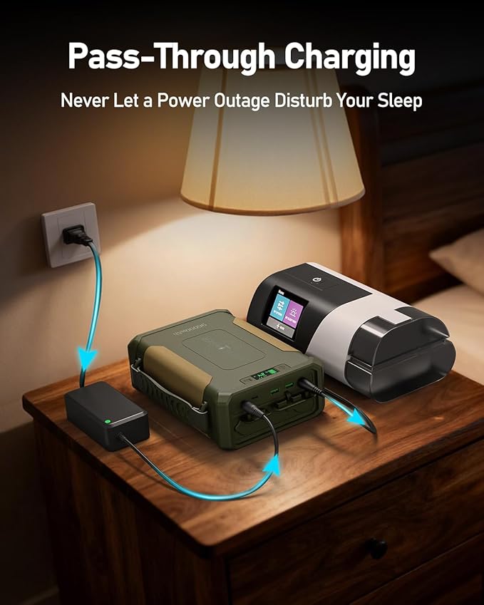 EASYLONGER ES960 CPAP Battery Backup 297.6Wh High-Capacity Power Supply (Exceeds Airline Limit) for AirSense 11/10 AirCurve10/11 AirMini DreamStation/2 – Emergency Home Camping &amp Outdoor Use