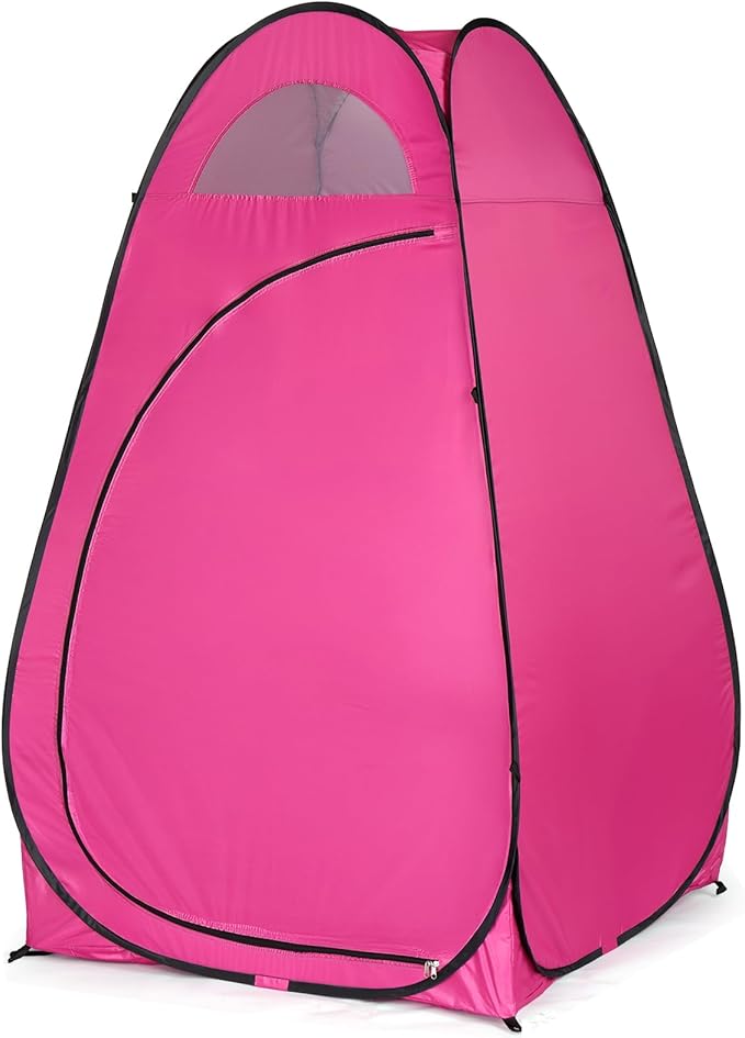 Pop Up Pod - Privacy Shower Tent with Carry Bag Dressing Room Instant Portable Toilet Stall for Camping Beach or Tailgate (Pink)