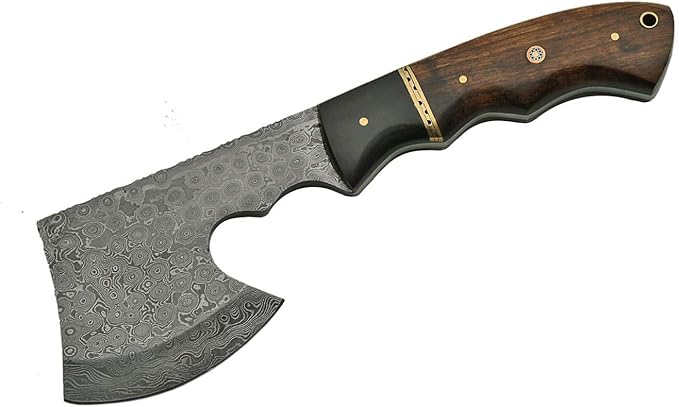 SZCO Supplies Damascus Hatchet Axe with Walnut Handle
