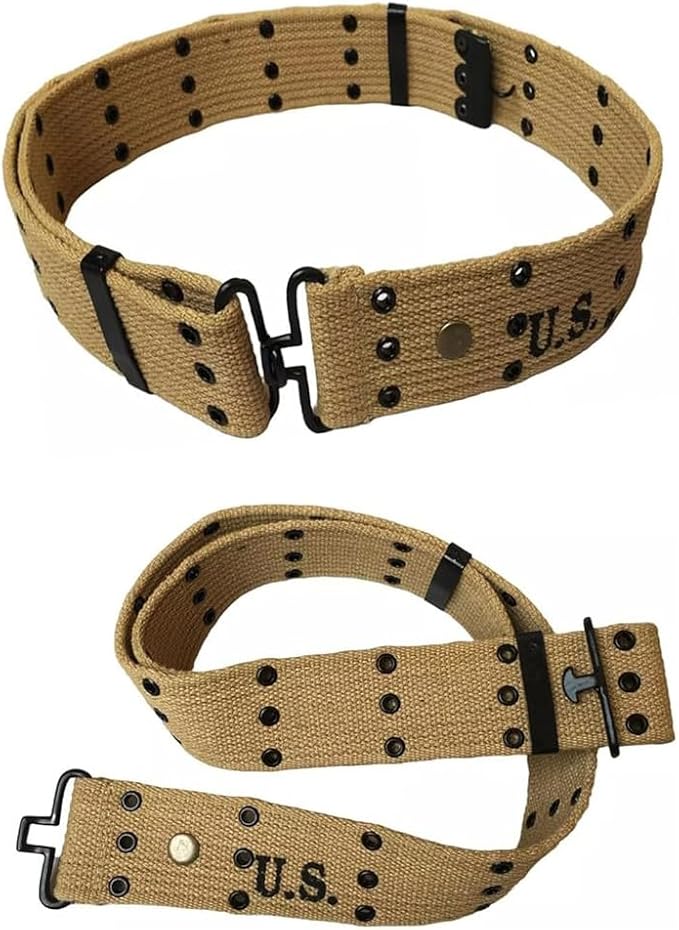 WW2 US M1928 Haversack and M36 Belt Vintage Canvas Bag Replica of WWII Field Equipment Set