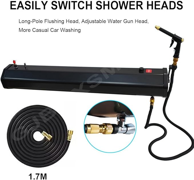 Roof-Mounted Water Tank for Camping Showers &amp Vehicle Washing - 18L/30L Pressurized Portable Water Tank with Hose/Nozzle | Overland Off-Grid &amp Car Rack Compatible Storage30L
