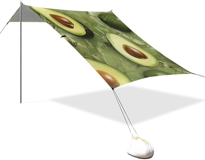 ALAZA Avocado Marble Background Beach Tent Sun Shelter Portable Canopy Sunshade for Outdoor Camping Picnics Backyard Fun 10x9 ft