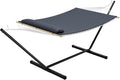 Double Hammock with Stand Curved-Bar Hammock 450LBS Capacity 2 Person Large Hammock Indoor and Outdoor Hammock Perfect for Backyard Patio Beach