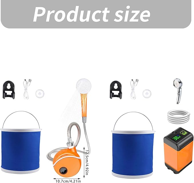 Easy Carry Electric Camping Shower with Rechargeable Pumps &amp Inflatable Water Bag Showers Systems for Outdoor Activity Multipurpose Rechargeable Camp Shower with Powerful Pumps