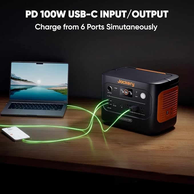 Jackery Solar Generator 1000 v2 with 2x100W Solar Panel1070Wh Portable Power Station LiFePO4 Battery1500W AC/100W USB-C Output1Hr Fast Charge for OutdoorOff-Grid LivingRVEmergency
