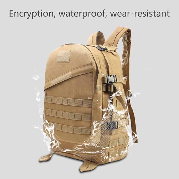 Military Tactical Backpack for Men and Women 3D Assault Pack Bag Rucksack with Molle System Hiking Pack (Mud Color)