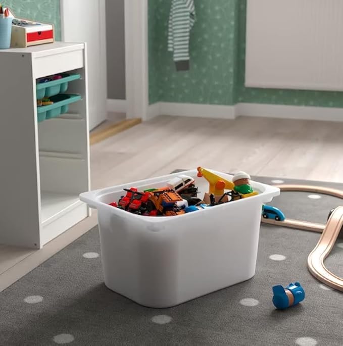 Set Of 4 TROFAST Children Storage Box White 16 ½x11 ¾x9 Stackable Plastic Bins Open Storage Boxes Medium (4x) Compatible With Trofast Frames and Lids Made of Polypropelene