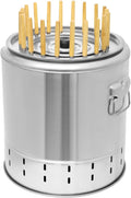 Portable Smokeless Barbecue Charcoal Barrel GrillStainless Steel Surround Charcoal Kebab Grill with 20 Skewers And Bbq 2-In-1 Design for PicnicsCampingTraveling Parties BeachesGardens and More