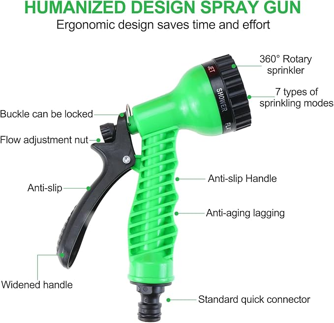 Finderomend Portable Shower for Camping with 7 Spray Modes Hand Press Camping Shower with Removable Hose and Shower HeadPressure Rinse Kits for Hiking Traveling Garden Beach Pet Shower