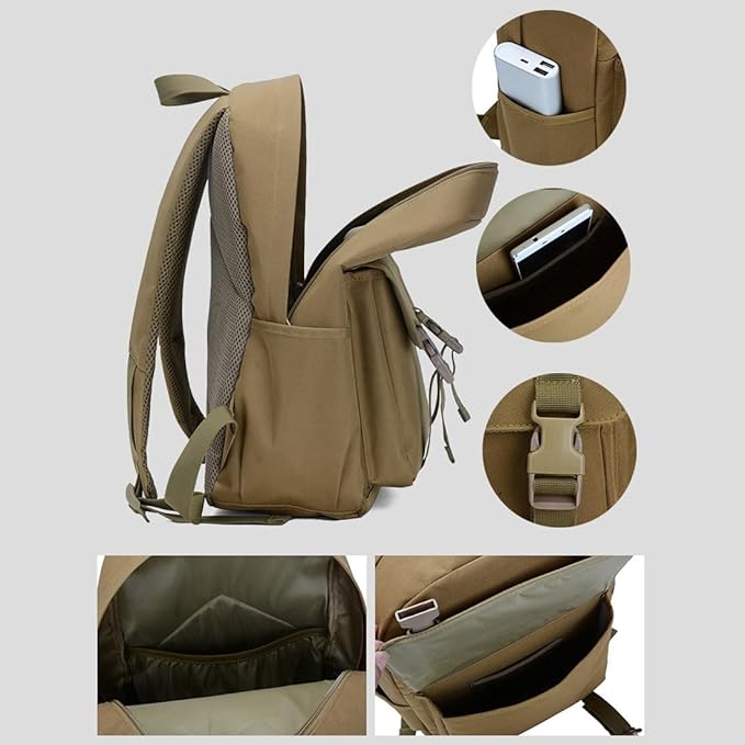 Military Tactical Backpack for Men Women Small Hiking Daypacks Travel Rucksack for Outdoor Sports Assault Bag (Mud)