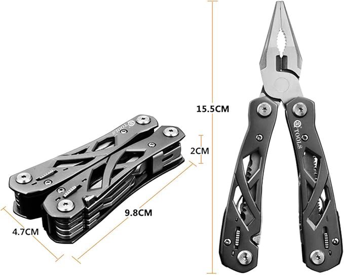 Multitool Pliers with Safety Lock Portable Stainless Steel Pliers Folding Knife Saw EDC Multi Tool for Outdoor Camping Fishing Hiking Man's Gift