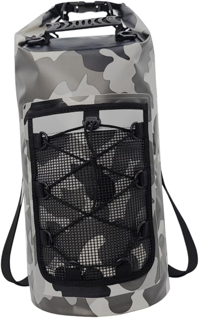 Waterproof Dry Bag Backpack Lightweight Storage Bag Mesh Pocket Reflective Strip Comfortable Handle Suitable for Boating Kayaking Fishing Raft