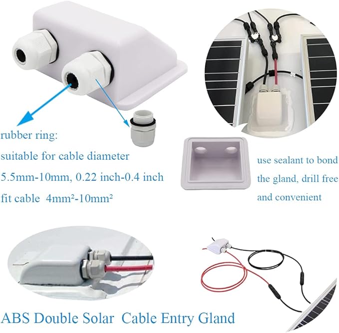 Solar Panel Mounting Brackets ABS Corner Bracket Kit 7PCS Drill-Free Widely Used on Roofs of RV Caravans Vehicles Camper Vans Sheds Garages Deck of Boats White
