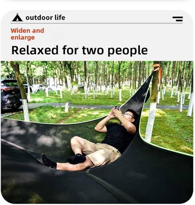 Air Triangle Camping Hammock Multi-Person Portable Hammock for Adults and Children Family Triangle Hammock 1-3 Adults and Children Maximum Weight Capacity 440 lbs