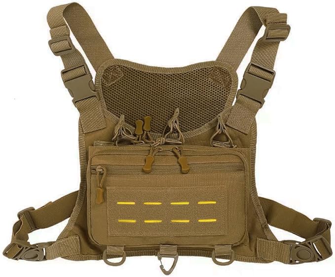 Tactical Chest Pack EDC Chest Bag Utility Molle Chest Rig Pouch with CCW Compartment Adjustable Strap Admin Pouch