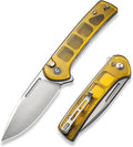 CIVIVI Pocket Folding Knife with Flipper Opener for EDC 3.48 Nitro-V Blade Ultem Handle Conspirator Knife for Outdoor C21006-5