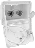 RecPro RV Exterior Shower Box Kit | Locking Cowboy Shower with 51” Vinyl Hose 2.5 GPM Showerhead | UV-Resistant Rust-Free Easy Install | Camper Trailer Motorhome Outdoor Faucet (White)