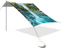 Summer Pool Pattern Beach Tent Sun Shelter Set UPF50+ UV Protection 10.5 x 9.19 FT Camping Shade Canopy with Sandbags Sand Anchors Carrying Bag and Others