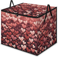 XL Large Clothes Storage with Lid Handle Valentine's Day Heart Large Thick Clothes Blanket Storage Containers for Organizing