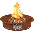 Heavy Duty Metal Smokeless Permanent Fire Pit Ring 42 inch Outer/36 inch Round Fire Pit Insert Liner for Outdoor Firepits for Outside Corten Steel (42x36x10) Patent Pending