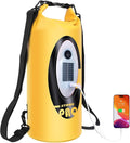 FELICON Solar/Battery Powered Multi-Functional Backpack with Bluetooth SpeakerIP66 Waterproof Dry BagHeavy Duty Roll Top ClosureLarge Capacity Bag for CampingHikingTraveling (Yellow 10L)