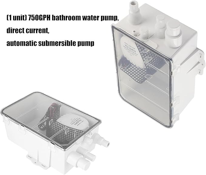 750GPH Portable Bath Shower Water Pump with Auto Float Mechanism Immersible Bilge Pump for Outdoor Camping Sink Drainage