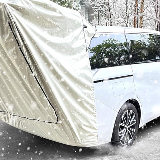 Car Side Awning Tent for SUV MPV Camping with Double Layer Mesh Design Waterproof 210D Oxford Fabric Outdoor Shelter Sunshade Canopy with Storage Bag