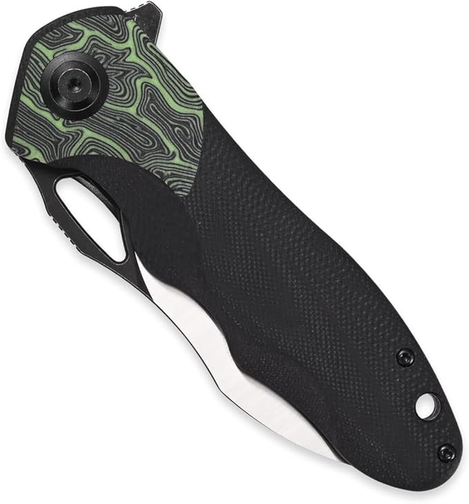 Sitivien ST154 Folding Knife Sandvik 14C28N Steel Blade with G10 HandleChinese Zodiac Series EDC Tool Knifes for Camping Hunting Survival Hiking(Green)