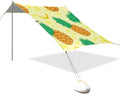 Beach Canopy with Windproof Ropes &amp Sandbags Beach Tent Sun Shade Sun Shelter for Camping Trips Fishing Backyard Fun or Picnics Pineapple