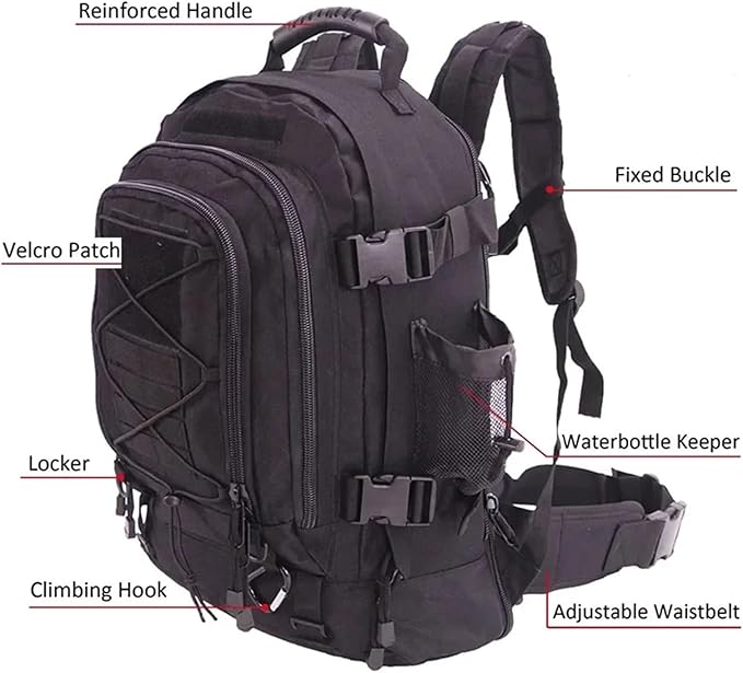 Tactical BackpackCompatible for Men 60L Assault Rucksack Heavy Duty Waterproof Large(CP)