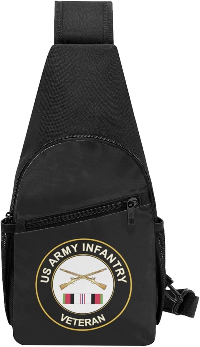 US Army Infantry Afghanistan Veteran Chest Pack Leisure Shoulder Crossbody Chest Bag