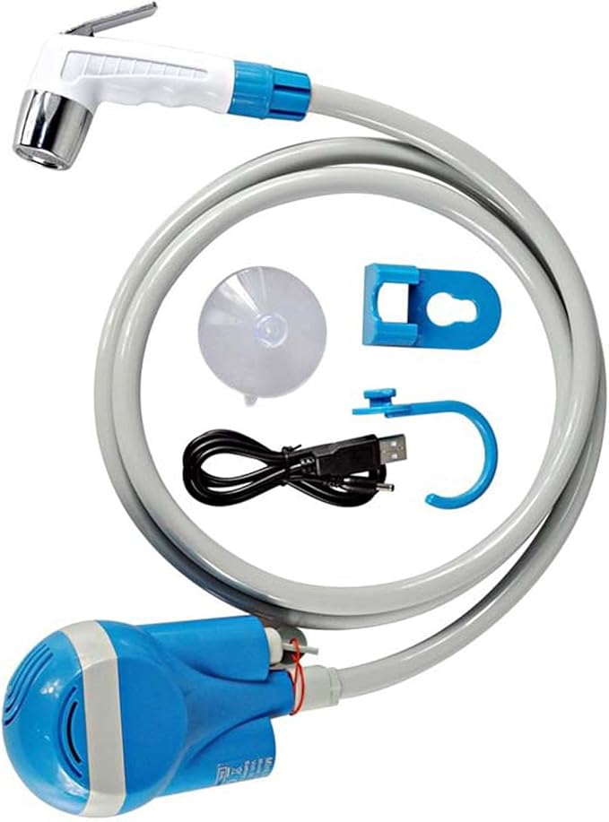 Z/bluePortable Outdoor ShowerHandheld Shower HeadSmall and LightEasy to CarrySimple to UseSuitable for Outdoor Camping ShowerPet WashingCleaning Basket