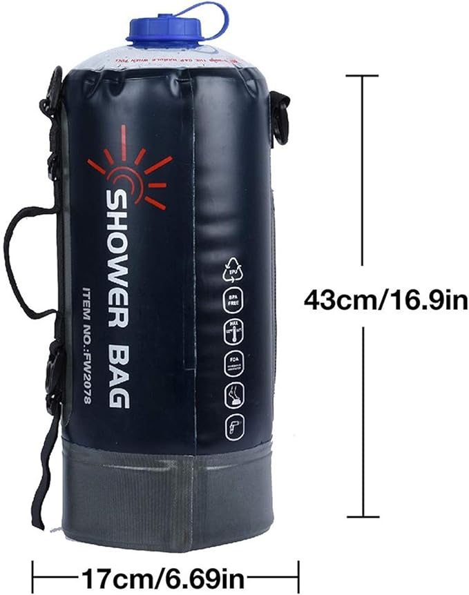 Portable 12 l Solar Camping Shower Suite Portable Outdoor Outlook Delivery Trial Water Container Workpiece for Travel Skills