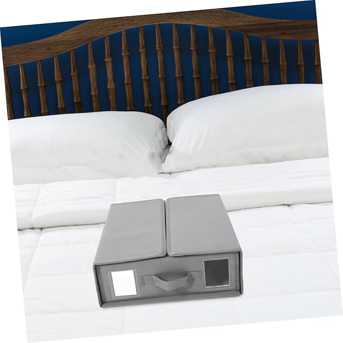 Luxshiny Bedding Sheet Blanket Storage Bin Multipurpose Foldable Organizer Window Easy Access to Your Items Wardrobe Closet