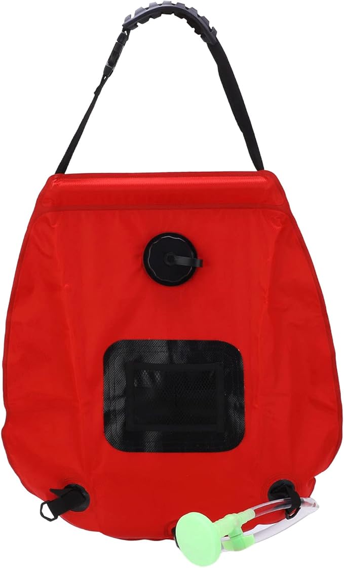 20L Folding Solar Heated Shower Bag Outdoor Portable Shower with Hose and Adjustable Shower Head Solar Camping Bath Bag for Hiking Backpacking Fishing