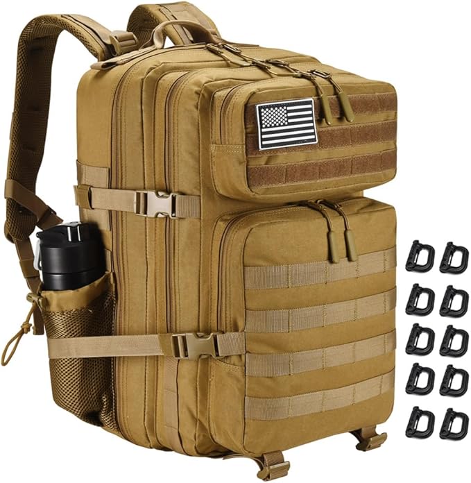 45L Tactical Backpack for Men Women Military Assault Pack with MOLLE Large 3 Day Bug Out Bag for Hiking Camping