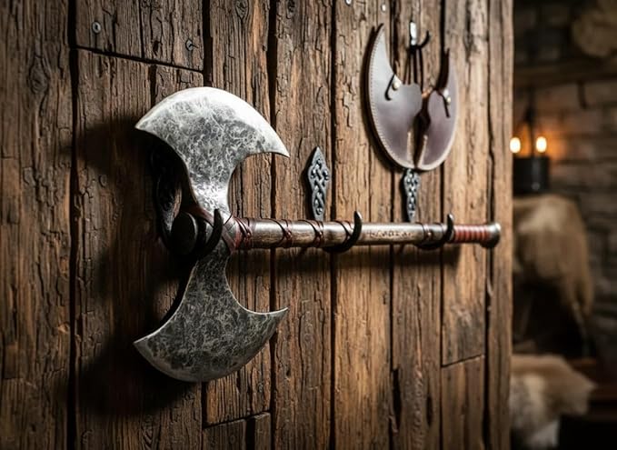 40” Two-Handed Viking Axe Large Double Headed Dane Norse Functional Axe Chopping Wood Axe Throwing Camping Tactical Tomahawk Axe Sheath Viking Axe Real Axes &amp Hatchets for Men Gift Set