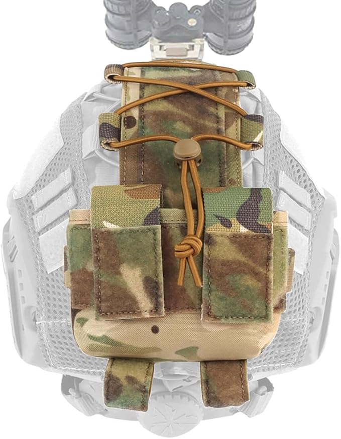 Tactical Battery Pouch Helmet Battery Pack Case Storage/Counterweight Bag Removable Elastic Pouch For FAST/MICH MK/AF Helmet (Multicam)