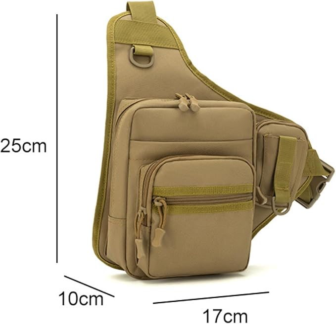 Cycling Bag for Men Outdoor Camping Storage Pouch Waterproof Mini Crossbody Bag for Tools and Essentials(Khaki)