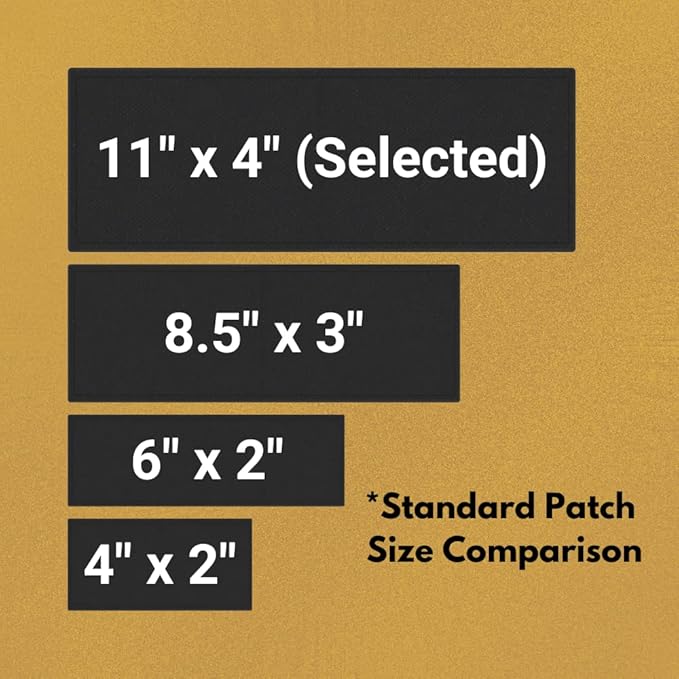 Custom Tactical ID Patch - 11x4 on 500 Denier Nylon Fabric with Hook Backing