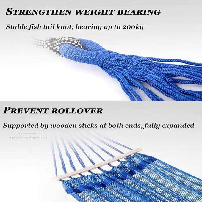 Nnovation Hammock Outdoor Breathable Mesh Hammock Multiples Load Capacity Up to 200 Kg Portable with Carrying Bag Camping Hammock