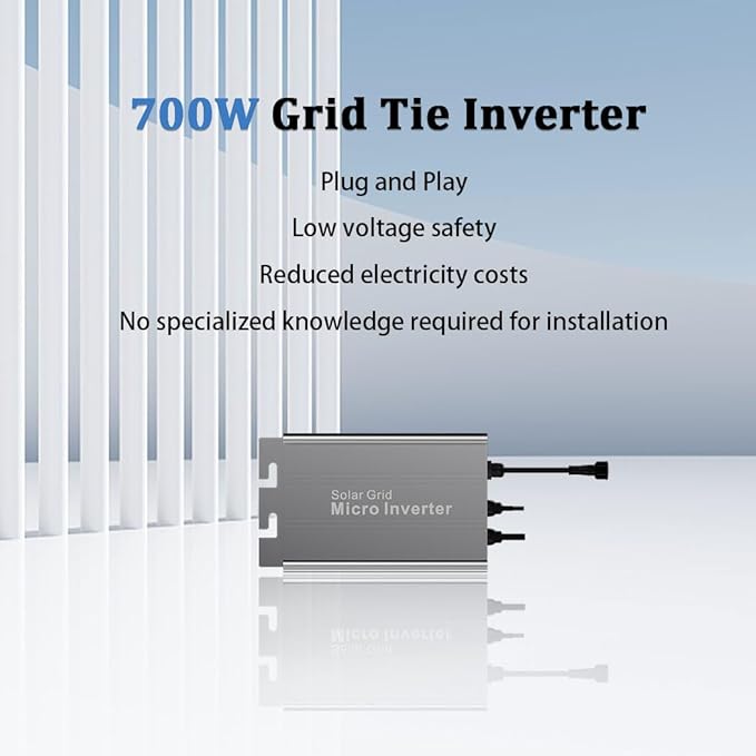 Y&ampH 700W Grid Tie Micro Inverter Auto AC110V/220V Output DC26-46V PV Input MPPT Pure Sine Wave Suitable for 36V Solar Panel Ideal for Small Home Solar Power System