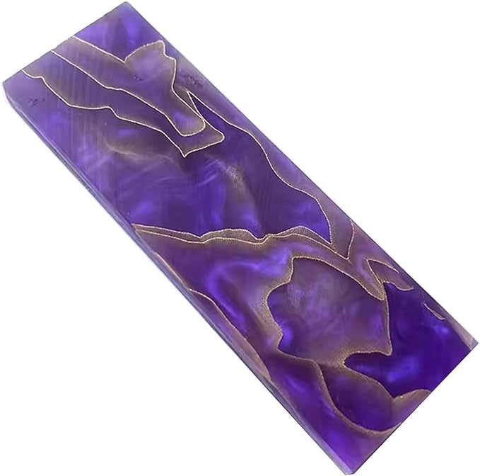 Purple Marble Textured Knife Handle Blank Material DIY Composite Material Patch 8mm Thick(4pcs)