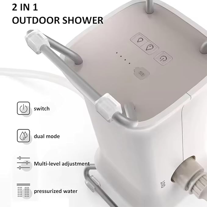 Outdoor Battery Powered Portable Rechargeable Auto Camping Shower Water Pump ShowerPortable 3-Speed Adjustable Showerfor RV Car Camping