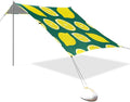 Beach Canopy with Windproof Ropes &amp Sandbags Beach Tent Sun Shade Sun Shelter for Camping Trips Fishing Backyard Fun or Picnics Lemon