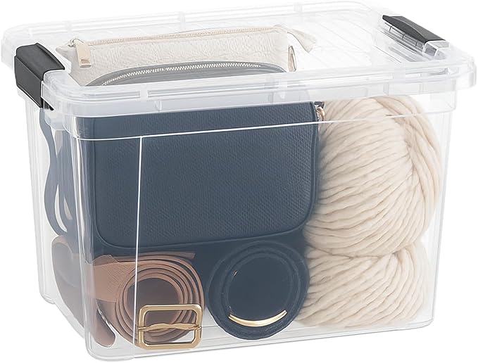 Superio Clear Storage Box with Lid 8.7 Quart Plastic Container Bins for Organizing Stackable Crates BPA Free Non Toxic Odor Free Organizers for Home Office School and Dorm